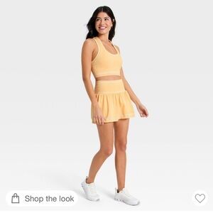 all in motion Yellow Ribbed Tank and Skirt Set